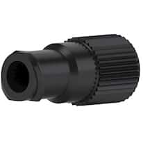 Idex Threaded Luer Adapter, Black PEEK, 0.050" Bore, Female Luer x Female M6 Flat Bottom; 1/EA