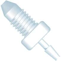 Idex Adapter Fitting, Natural ETFE, 0.040" Bore, 1/16" Hose Barb x Male 10-32 Coned; 1/EA