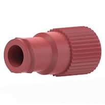 Idex Threaded Luer Adapter, Red ETFE, 0.050" Bore, Female Luer x Female 1/4-28 Flat Bottom; 1/EA