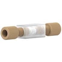 Idex Low-Pressure Union Assembly, Straight, Natural ETFE, 0.030" Bore, 1/16" OD Tubing, 1/4-28 Flat Bottom; 1/EA