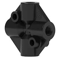 Idex High-Pressure Cross Body, PEEK, 0.020" ID, 1/16" OD Tubing, 10-32 Coned; 1/EA