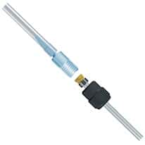 Idex Conical Adapter, Natural PEEK/Blue ETFE, 0.040" Bore, 1/8" OD Rigid x 1/16-3/32" ID Soft Tubing; 1/EA