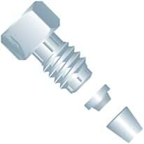 Idex VHP Fitting, Male Nut/Ferrule, SS, 1/16" OD Tubing, 10-32 Coned, 1/4" Hex; 1/EA
