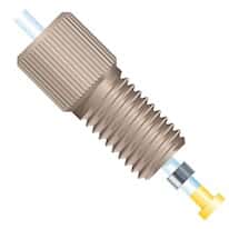 Idex Super Flangeless™ Fitting, Natural PEEK/ETFE/SS, 1/16" OD Tubing, 5/16-24 Flat-Bottom; 1/EA
