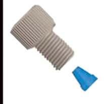 Idex Flangeless Fitting, Short Head, Natural PEEK, 1/16" OD Tubing, 1/4-28 Flat-Bottom; 1/EA