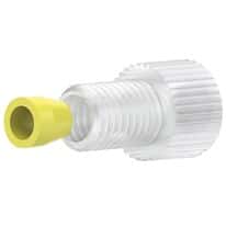 Idex Flangeless Fitting, Short Head, Natural ETFE, 1/8" OD Tubing, 1/4-28 Flat-Bottom; 1/EA