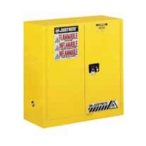 Justrite 893020 Sure-Grip® EX Flammable Cabinet, Self Close, 2 Doors, 1 Shelf, 30 Gal