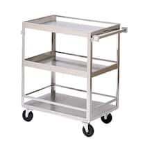 Lakeside Carts 459 Stainless Steel Equipment Cart, Three 49 x 21 in Shelves; 400 lb Capacity