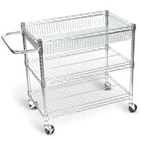 Luxor Wire Tub Utility Cart, Three Shelves