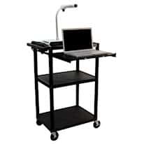 Luxor LP45LE-B Mobile Presentation Cart, 44.75" High; Three Shelf