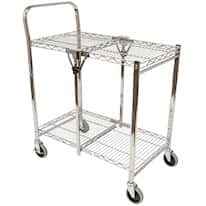 Luxor Collapsible Wire Utility Cart, Two Shelves