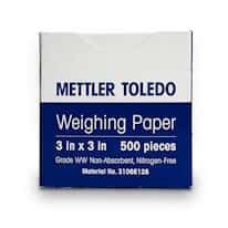 Mettler Toledo 31066128 Weighing Paper for Analytical and Precision Balances, 3" x 3", 500 Sheets
