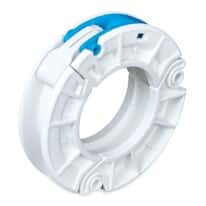 PharmaLok Hygienic Union TC Clamp, Glass-Reinforced White Nylon Blue Lever, 1" (25.4 mm) to 1.5” (38.1 mm)