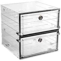 Plas-Labs 862-CG Acrylic Desiccator with Gas Port, Clear; 18"W x 18"H x 18"D