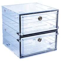 Plas-Labs 863-CG Acrylic Desiccator with Gas Port, Clear; 24"W x 24"H x 18"D