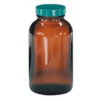 Qorpak GLC-02192 Precleaned Amber Glass Wide-Mouth Bottle, 120 mL, PTFE-lined cap, 24/Cs