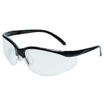RADNOR® Motion Black Safety Glasses with Clear Polycarbonate Anti-Fog/Anti-Scratch Lens