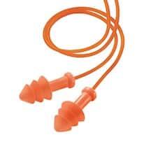 Radnor Triple Flanged Polyurethane Foam Reusable Corded Earplugs; 100 Pairs/Box