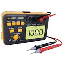 Supco M1000D Megohmmeter/Insulation Tester, 1000V; Battery-Operated
