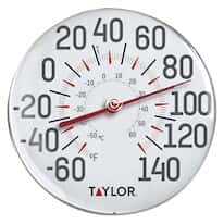 Taylor 49562J Dial Metal Thermometer, 12" , -60F to 120F and -50C to 50C