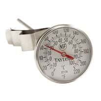 Taylor 6215J 2" Dial Bi-metal Test Thermometer, 8" Stem, 0/220F, 1% Accy