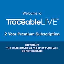 Traceable 2 Year Premium TraceableLive® Subscription Activation Code - Physical Card