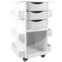 TrippNT MRI Core DX Lab Storage Cart with Drawers and Sliding Door, White