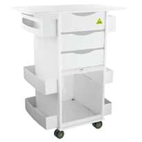 TrippNT MRI Core DX Extended Top Lab Storage Cart with Drawers and Sliding Door, White