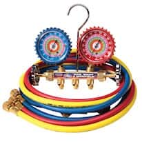 Uniweld QS4L5H Refrigerant Manifold Sets, 2 Valve brass manifold, 2-1/2" Limited Point Flutter