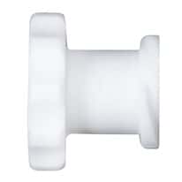 Value Plastics Luer Fitting, White Nylon, Female Luer Thread Cap; 25/Pk