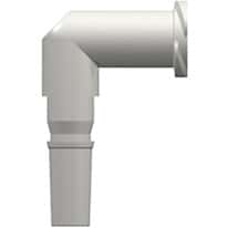 Value Plastics Luer Fitting, Elbow Adapter, White Nylon, Male Luer x Female Luer Thread; 25/Pk