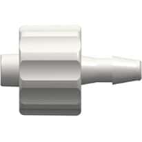 Idex P-683 Threaded Luer Adapter - Natural/Black PEEK, 0.040" Bore, Male Luer Lock X Male 1/4-28 Flat Bottom