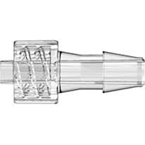 Value Plastics Luer to Hose Barb Fitting, Straight Adapter, Clear Polycarbonate, Male Luer Integral Lock Ring x 200 Series Barb 3/16" ID; 25/Pk