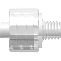 Value Plastics Luer to Threaded Fitting, Straight Adapter, Polypropylene, Male Luer Integral Lock Ring x 10-32 (M) Special Tapered Thread; 25/Pk