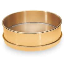 W.S. Tyler 8484 Receiving Pan with Fitted Rim for Nesting 8" Half Height Brass Sieves