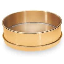 W.S. Tyler 8529 Receiving Pan with Fitted Rim for Nesting 12" Brass Sieves, Half Height