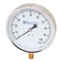 Weksler EA14-K Contrator's Pressure Gauge, 30" Hg to 100 psi, 1/4" NPT(M)