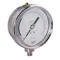 Wika 332.54 4 4" Test Gauge, 30 to 0" Hg, 316 Stainless Steel