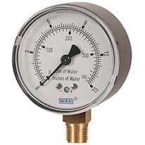 Wika 213.53 Liquid Filled Industrial Pressure Gauge, 30" Hg to 15 psi, 2.5" Dial, Back