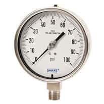 Wika 52800991 Bourdon Tube Pressure Gauge, 30" Hg to 100 psi, 4.5" Dial, 1/2" NPT(M)