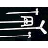 Polypropylene swing-out paddle assembly; 5/16" dia x 13-13/16"L, 4" paddle dia