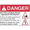 Accuform LELC313 Arc Flash and Shock Hazard Appropriate PPE Required label