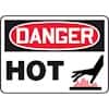 Accuform MCHL127VS Safety Sign, Danger - Hot (with icon), 7" x 10", Adhesive Vinyl