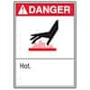 Accuform MCHL252VP ANSI Sign, Danger-Hot, 10" x 14", Plastic