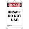 Accuform MDT126CTP Tag, Danger Unsafe Do Not Use, Back A, 5 7/8" X 3 1/8", PF-Cardstock