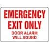Accuform MEXT591VP Safety Sign, Emergency Exit Only - Door Alarm Will Sound, 7" X 10", Plastic