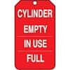 Accuform MGT206CTP Tag, Cylinder Empty / In Use / Full, 5 7/8" X 3 1/8", PF-Cardstock
