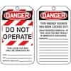 Accuform MLT406PTP Tag, Danger Do Not Operate (white Block), 5 7/8" X 3 3/8" Rv-plastic