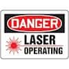 Accuform MRAD022VP Safety Sign, Danger - Laser Operating, 10" X 14", Plastic