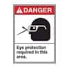 Accuform MRPE108VP ANSI Sign, Danger-Eye Protection Required, 10" x 14", Plastic
